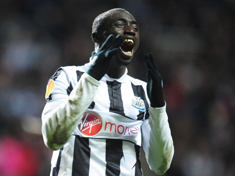 Papiss Cisse shows his frustration after his strike is ruled out for offside