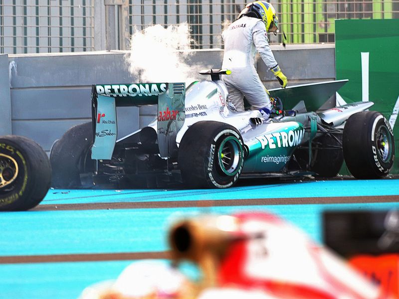 Nico Rosberg's afternoon came to a crashing end