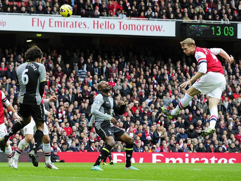 The German international has to back pedal first, then gets up high and loops a header into the top corner past Hugo Lloris.