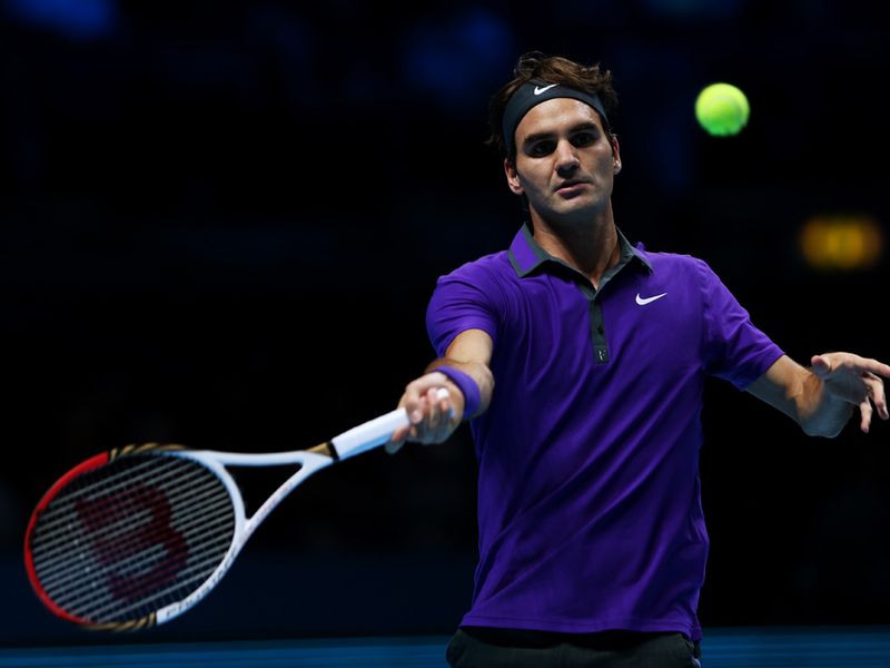 The Swiss unleashes an early forehand