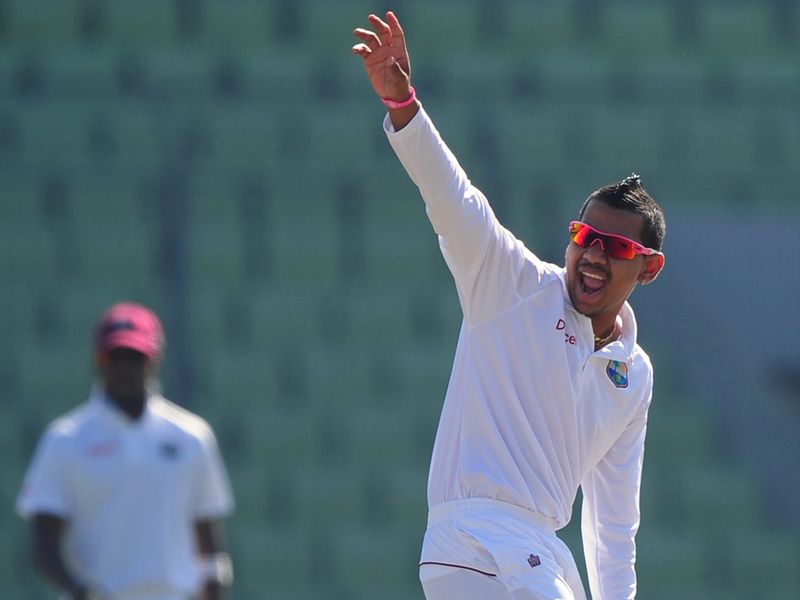 Sunil Narine took three of the four wickets to fall in the morning.
