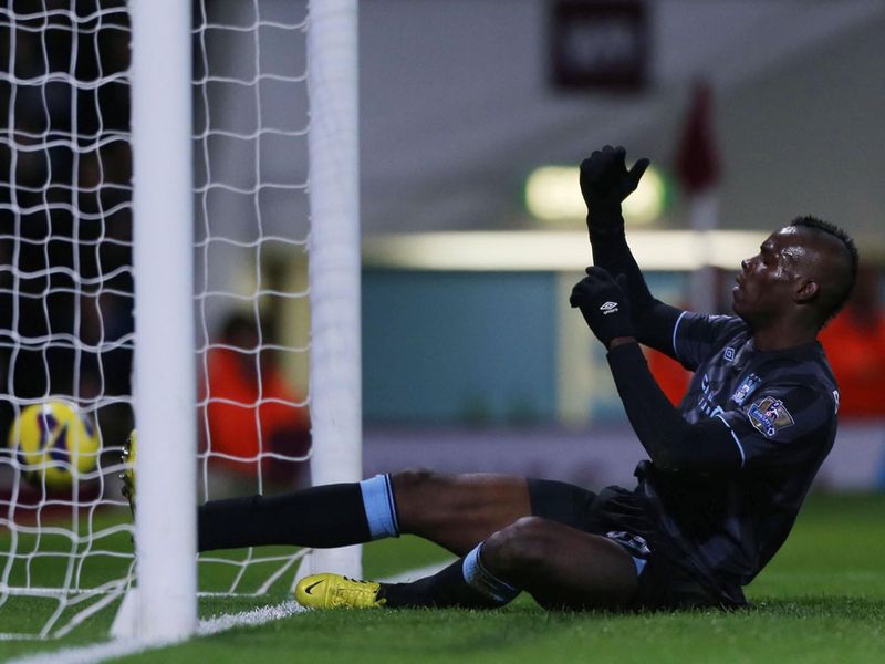 Mario Balotelli goes closes for the visitors. The match ended goalless