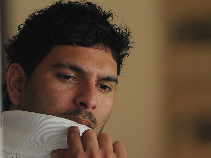 Yuvraj could only add 14 to the score this time round.