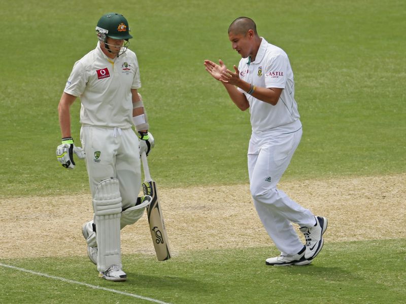 Rory Kleinveldt enjoyed his maiden Test wicket.