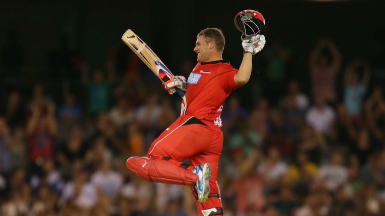 Finch: Put Shane Warne to the sword as he smashed a ton for Renegades