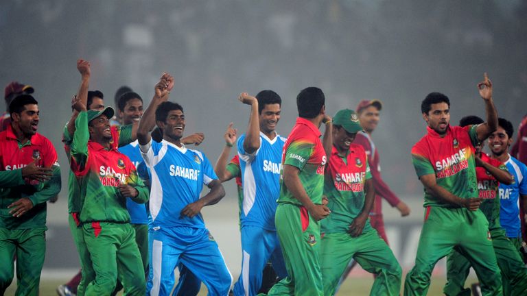 Bangladesh celebrate a recent one-day series victory over West Indies