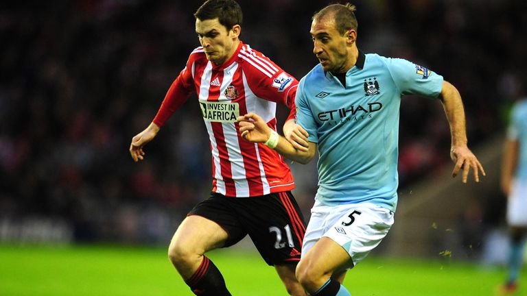 Adam Johnson: On the ball against former club Manchester City