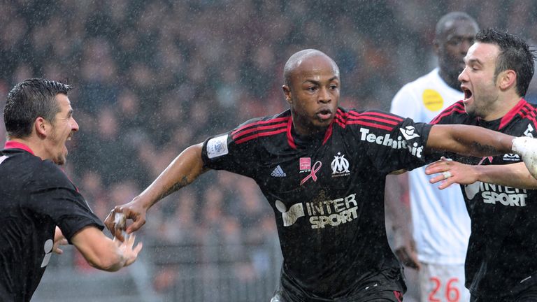 Andre Ayew: Celebrates goal for Marseille
