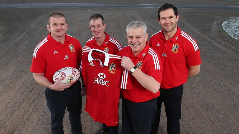 Graham Rowntree, Rob Howley, Warren Gatland and Andy Farrell (l-r): Lions coaching team