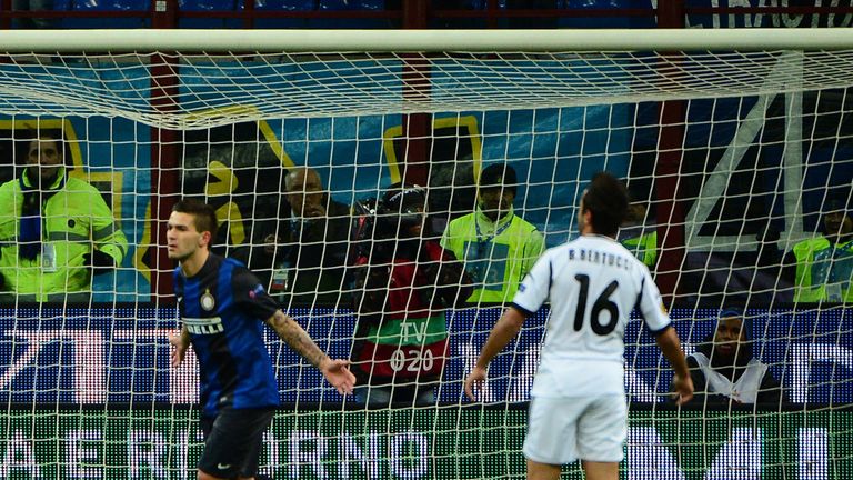 Marko Livaja celebrates for Inter Milan