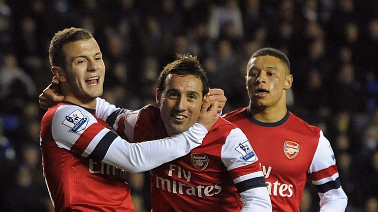 Cazorla: Congratulated by Wilshere and Oxlade-Chamberlain
