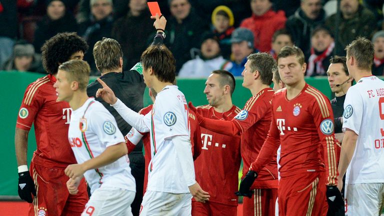 Franck Ribery: Sent off at Augsburg