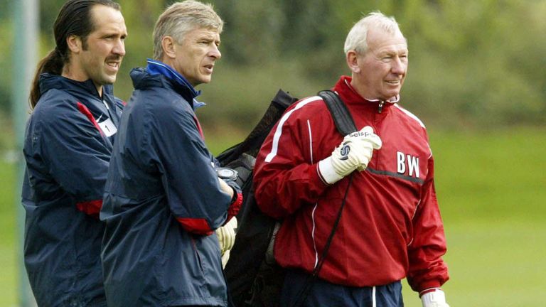 Wenger with two former Arsenal keepers - Wilson & Seaman