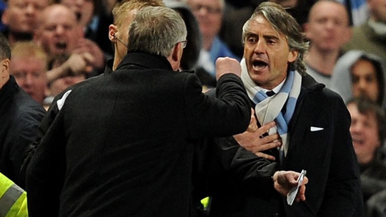 Ferguson and Mancini clashed during April's clash at the Etihad