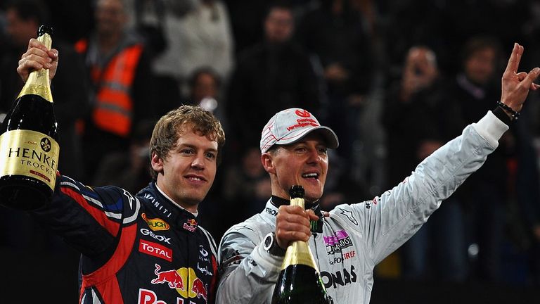 Hero: Sebastian Vettel with Michael Schumacher