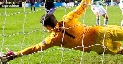 Fraser Forster: In action during Celtic's 2-1 victory over Barcelona