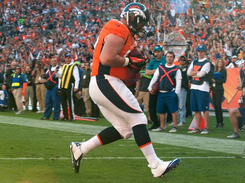 Mitch Unrein: Surprise touchdown scorer for the Broncos