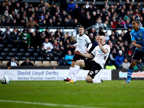 Conor Sammon gives Derby a 15th-minute lead