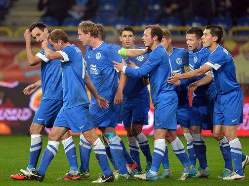 Dnipro celebrate against AIK