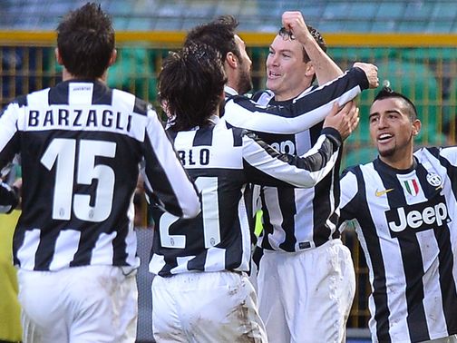 Stephan Lichtsteiner is mobbed after scoring