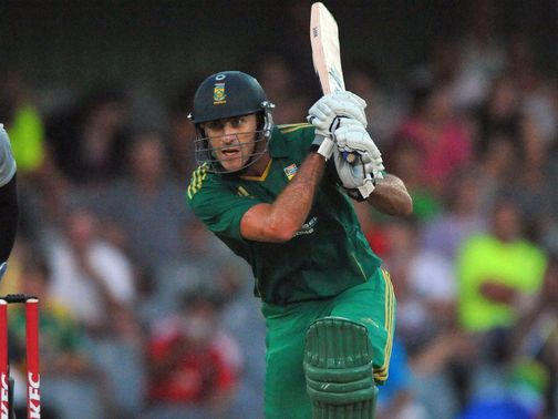 Faf du Plessis: top-scored for the home team with 63 from 43 deliveries&nbsp;