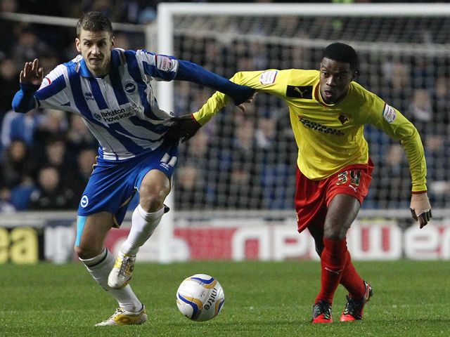 Andrea Orlandi and Nathaniel Chalobah vie for the ball