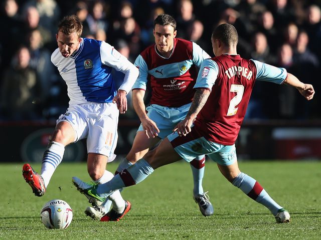Jordan Rhodes in action for Blackburn.