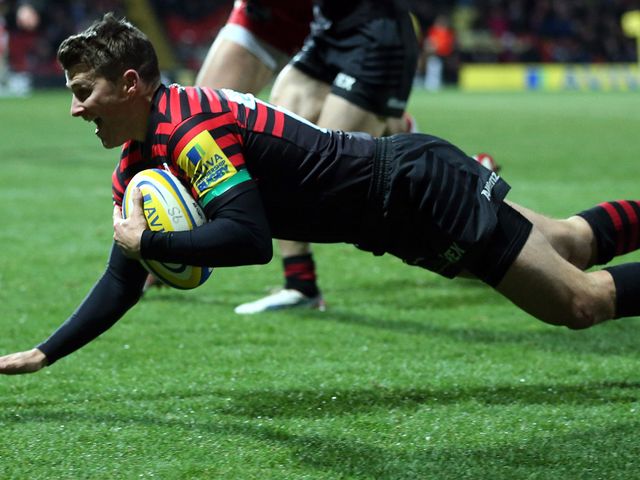 Richard Wigglesworth scores against Bath
