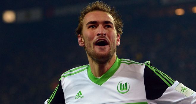 Bas Dost wheels off after netting Wolfsburg's winner