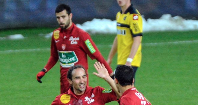 Brest celebrate their opening goal