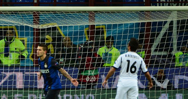 Marko Livaja celebrates for Inter Milan
