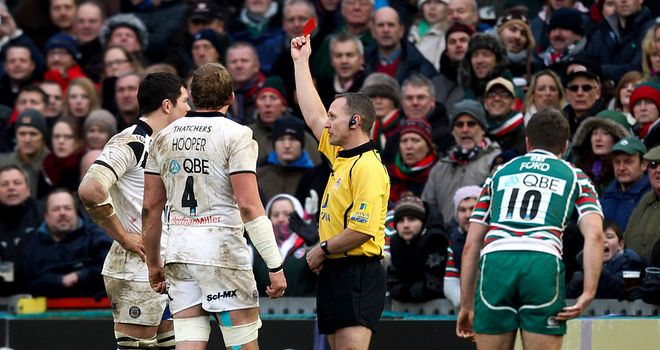 Francois Louw becomes first player of three sent off in Leicester v Bath match