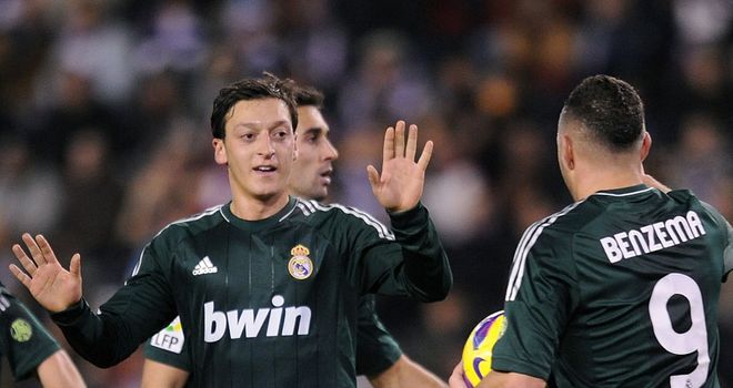 Mesut Ozil bagged a brace in Real Madrid's victory over Valladolid