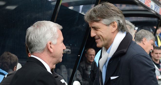 Alan Pardew: Newcastle boss was left to reflect on a 3-1 home defeat to Roberto Mancini's Manchester City