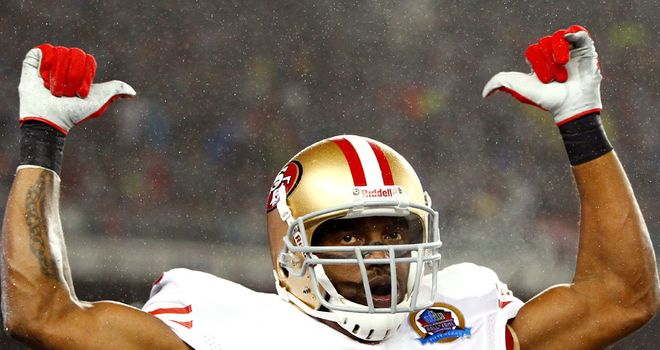 Randy Moss: Will be aiming to win his first Super Bowl on Sunday