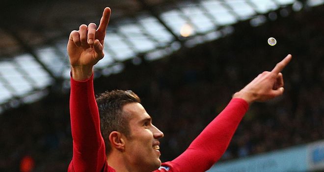 Van Persie: Celebrates his late winner