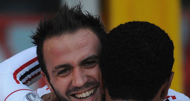Giampaolo Pazzini celebrates his goal
