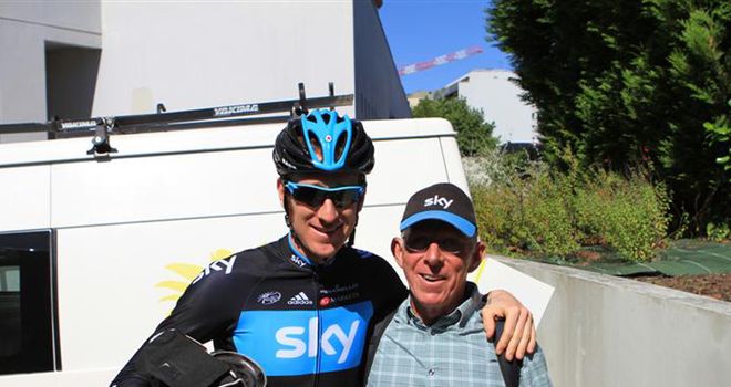 Loyal fan: Rusty with Bradley Wiggins