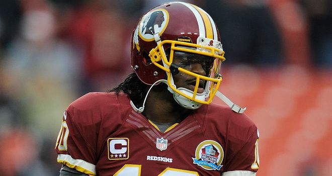Robert Griffin III: listed as day-to-day ahead of the Redskins' trip to Cleveland on Sunday