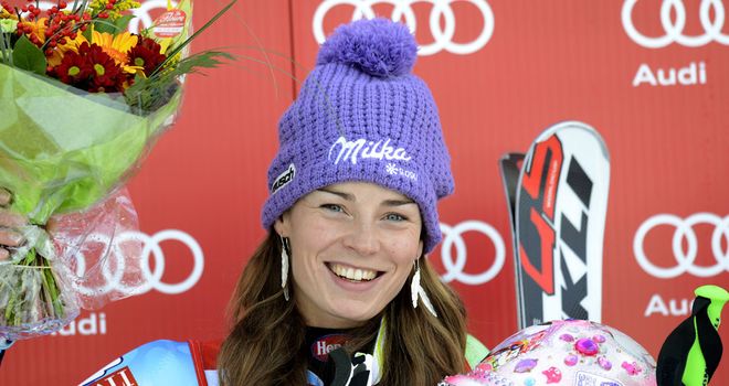 Tina Maze: Maintained 100 percent record in giant slalom this season