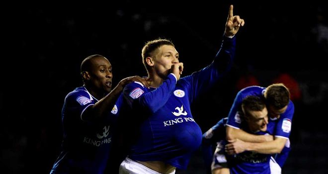 Martyn Waghorn: Celebrating second Leicester goal