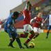 Walcott skips away from Jean Beausejour before being clipped by the Chilean and awarded a penalty.