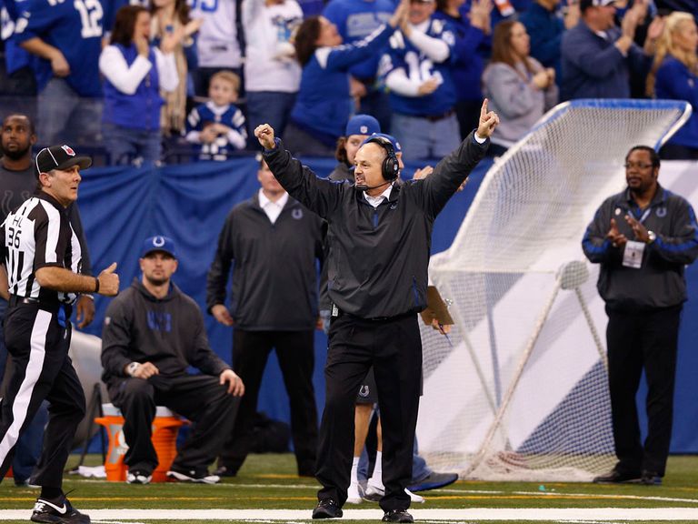 Chuck Pagano celebrates
