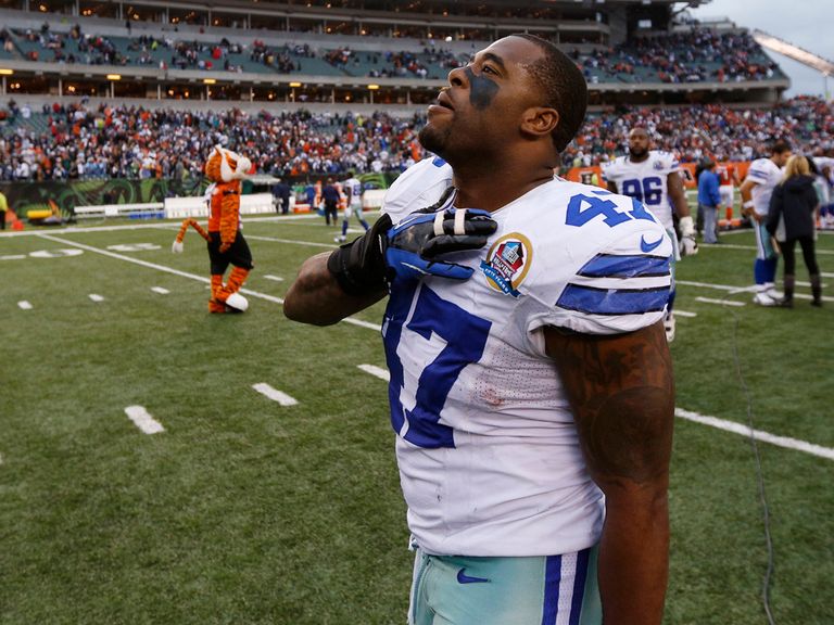 An emotional Lawrence Vickers after Dallas beat the Bengals