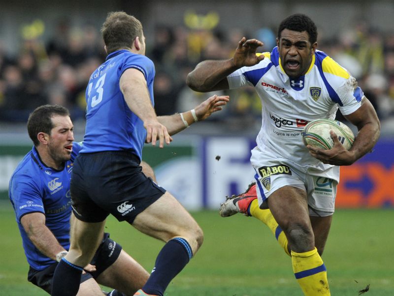 Napolioni Nalaga goes on the attack in Sunday's showdown between Clermont Auvergne and Leinster...