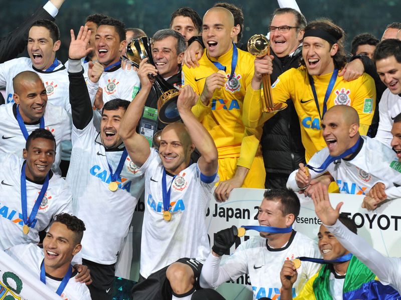 Corinthians showed off their medals following a 1-0 win over Chelsea in the Club World Cup
