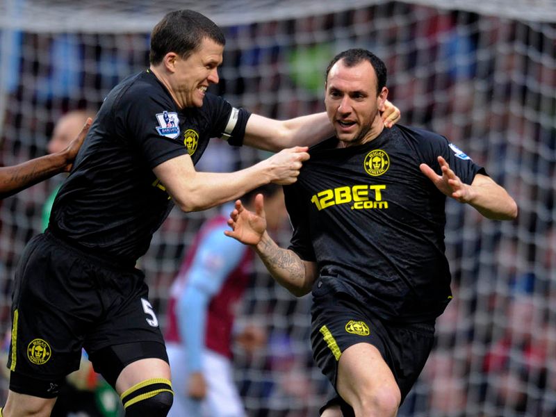 After just three minutes, Wigan lead at Villa Park, Ivan Ramis finds himself in plenty of space to head home a corner.