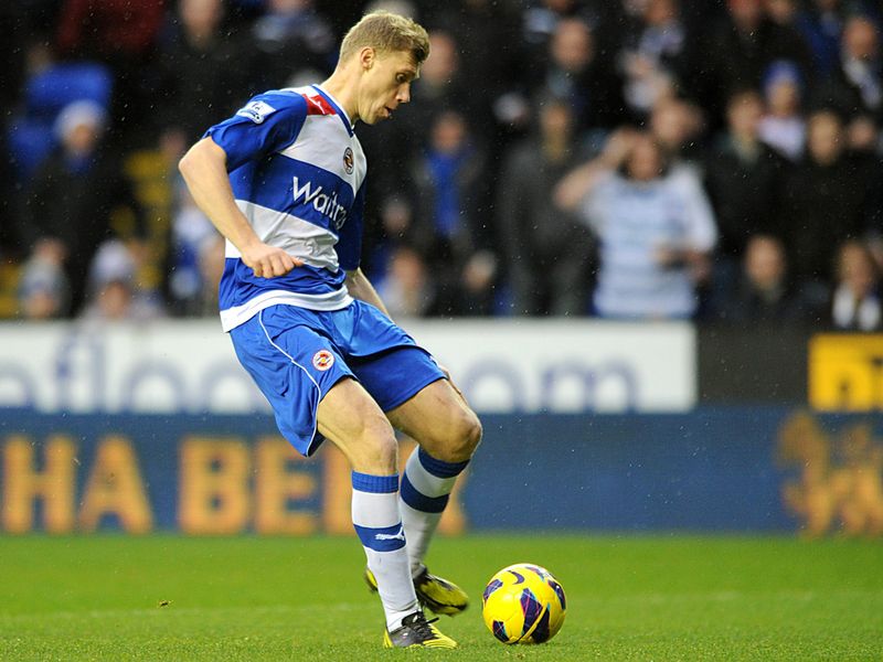 Pavel Pogrebnyak capitalises on a poor backpass from James Collins to give Reading the lead after five minutes.
