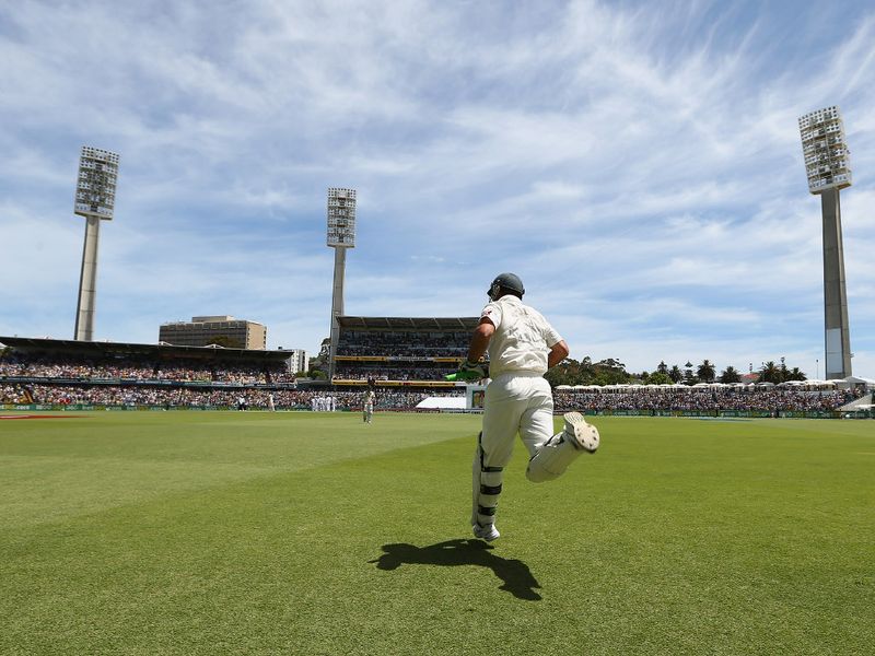 Ponting arrived at the crease to massive applause...