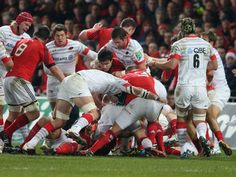 The heavyweight clash between Munster and Saracens saw tempers flare on a couple of occasions...